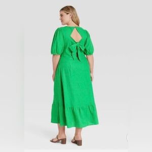 Who What Wear Vibrant Green Backless Dress